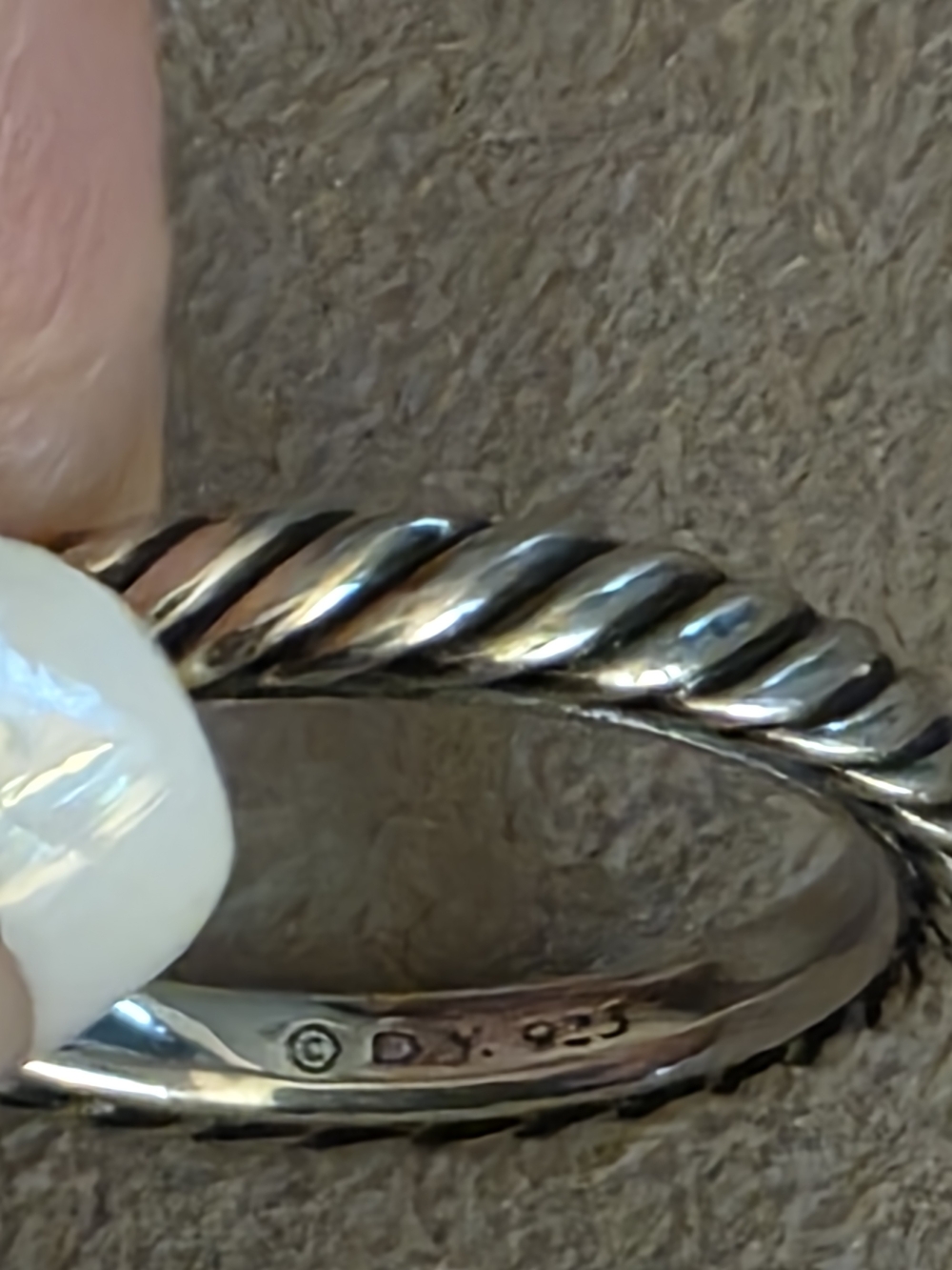 David Yurman Silver Cable Stackable Ring - Picture 4 of 4